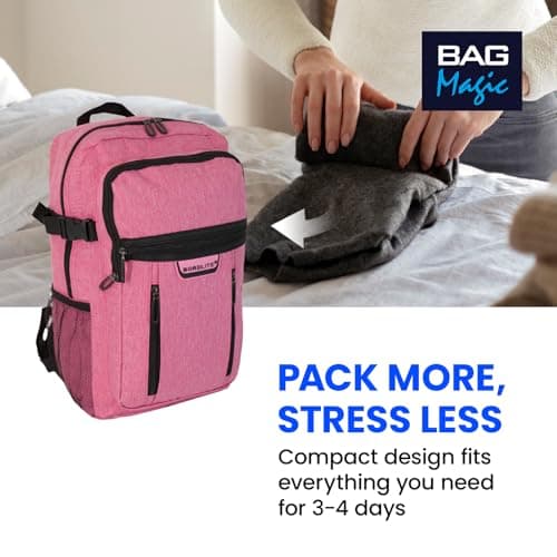 RYANAIR 40x20x25cm Carry On Underseat Cabin Backpack - Airline Approved Travel Rucksack - Approved for EasyJet, Jet2, RyanrAir, Virgin Atlantic, KLM (Pink) — view 6