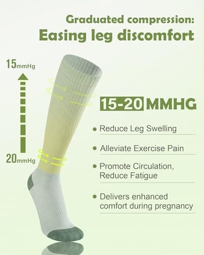 SukModen Bamboo Compression Socks for Women & Men, 2 Pairs, 15–20mmHg — view 3