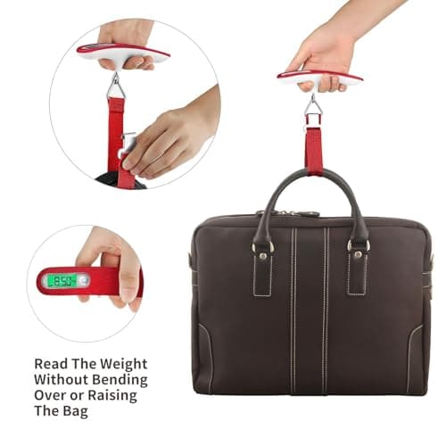 SHANJE Luggage Weight Scale for Suitcases 110 Lbs World Cup Travel Accessories High Precision Travel Digital Hanging Scales 50kg Red — view 2