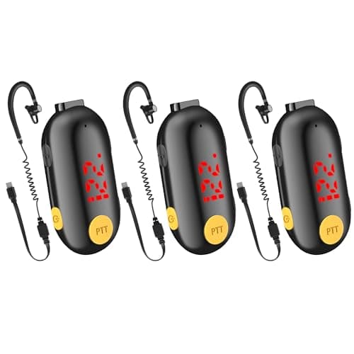 Super Mini Walkie Talkies, Portable Two-Way Radios for Restaurants, Outdoor Sports, Retail Stores, Hospital & Travel – 3 Pack