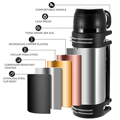Hangrow 1.5 L Vacuum Insulated Bottle Stainless Steel for Hot Drinks — view 5