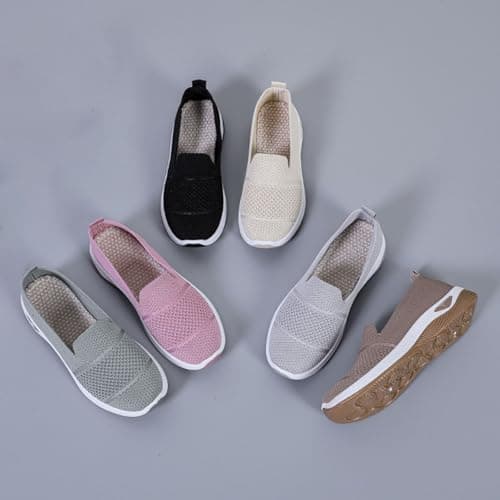 cfpqv Slip On Trainers Women's Orthopaedic Shoes Lightweight Mesh Sports Shoes Breathable Trainers Walking Shoes Gym Fitness Running Shoes Running Walking Road Running Shoes Bequme Slip-On Shoes Size — view 5