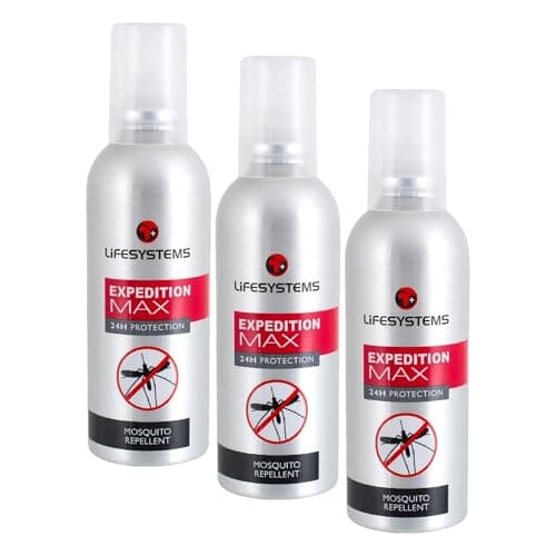 Lifesystems Insect Repellent Expedition Maximum DEET Pump Spray | Repels Mosquitoes, Biting Insects, Ticks | Up to 8hrs Protection, Ideal For Any Destination Including Jungle Tropics, Silver (Pack of 3)