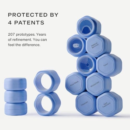 Cadence Capsules - Basic Skincare Set, Pacific - Three Small Containers with Magnetic Lids - 100% Leak Proof and TSA Approved for Travel and Carry On, Minimalist & Stackable (0.56 oz Each) — view 2