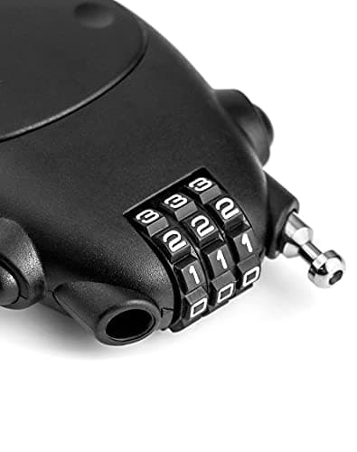 QWORK® 3 Digit Combination Lock, Cable Lock, Security Password Lock, 77cm Retractable Cable for Luggage, Bike, Ski, Snowboard — view 3