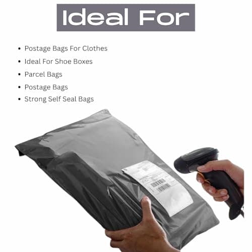 50, Mailing Bags 12x16 Self Seal Grey Mailing Bags | Delivery Bags Plastic Postage Bags, Parcel Bags | Postage Bags for Clothes | Tear Proof Packaging Bags — view 4