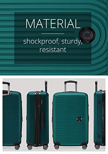 HAUPTSTADTKOFFER - MITTE - Medium Sized Hard Shell Suitcase, Expandable Check-in Luggage, TSA, 4 Double Spinner, 69 cm, 93 L, Turquoise — view 6