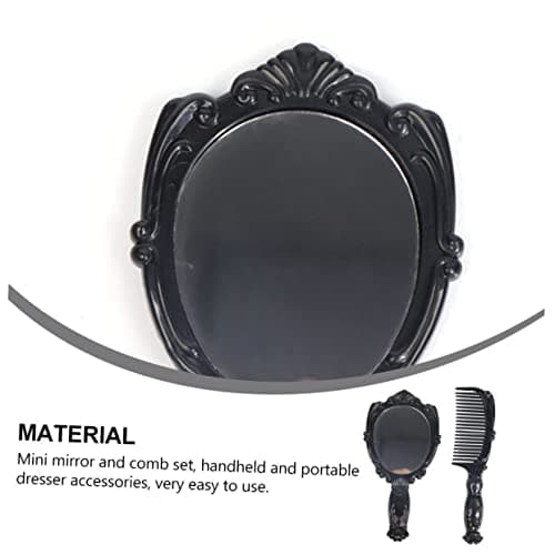 Hairdressing Mirror Comb Suit Black Pp Portable Handheld — view 5