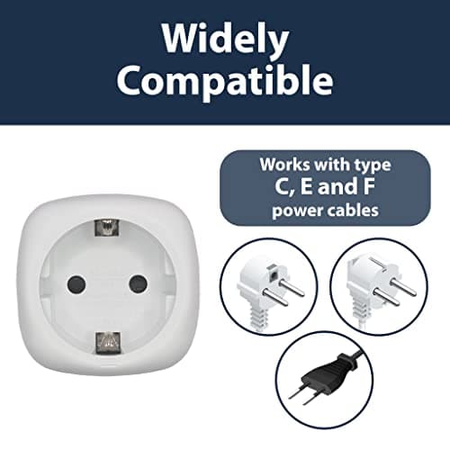 Pipestation European to UK Plug Adaptor - Compact & Lightweight EU to UK Plug Adapter - Type C, E and F (Round Pin) Power Cables EU Plug Adapter to UK - Europe to UK Plug Adaptor Type G — view 4