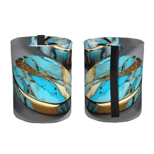 Turquoise Marble Car Trash Can Leak-Proof Organizer For Long Road Trips And Family Vacations — view 2