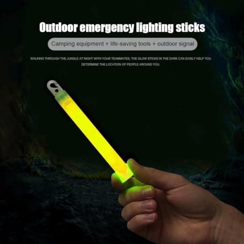 Glow Fever Glow Sticks Bulk, Emergency Safety Military 6'' Lightsticks, Light Up Ultra Bright With 12 Hours Duration For Hiking Party Camping Blackouts Hurricane Shelter Survival Kit (Yellow, 10PCS) — view 4