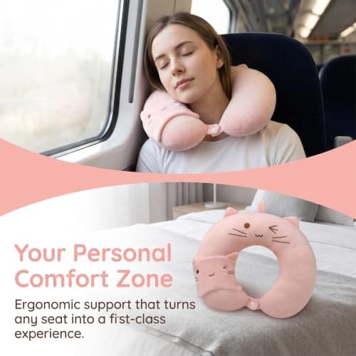 Lyyixbix 2 Pcs Kids Travel Pillow, 28 × 29cm Memory Foam Kids Travel Pillow — view 4