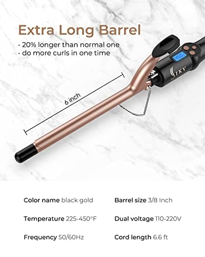 9mm Thin Curling Tong Extra Long Barrel,110-210°C,Micro Spiral Curls — view 5