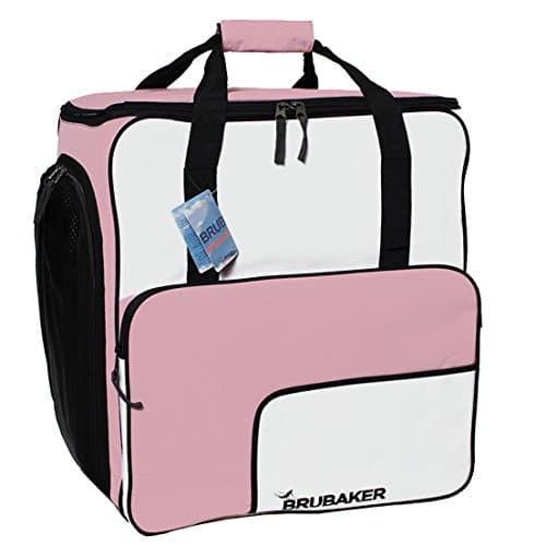 Brubaker Combo Ski Bag and Ski Boot Bag for 1 Pair of Skis up to 170 cm + Sticks + Shoes + Helmet Pink/White — view 3