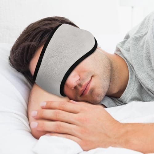 DEARMAMY Sleeping Ear Muffs Adjustable Fleece Ear Warmers for Sleep Soft Covers for Women and Adults Winter Travel Bedtime Muff Headband Grey — view 3