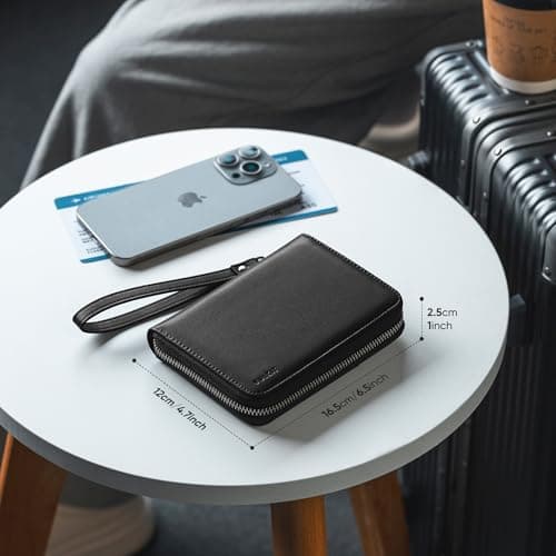 VULKIT Passport Holder Travel Wallet with AirTag Holder RFID Blocking Leather Document Airplane Holiday Essentials Organiser Bag — view 6