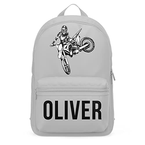 Purple Print House Personalised Motocross mini back pack - Custom School Bags for Boys, Back to School Accessories, One Size, Black — view 5
