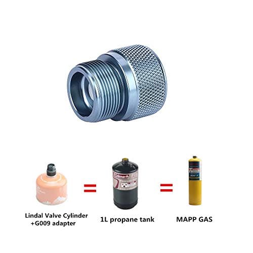 Alomejor camping gas adapter, converts flat to standard tank stove valve adapter 1L capacity for campers hikers backpackers outdoor cooking festivals picnics — view 2