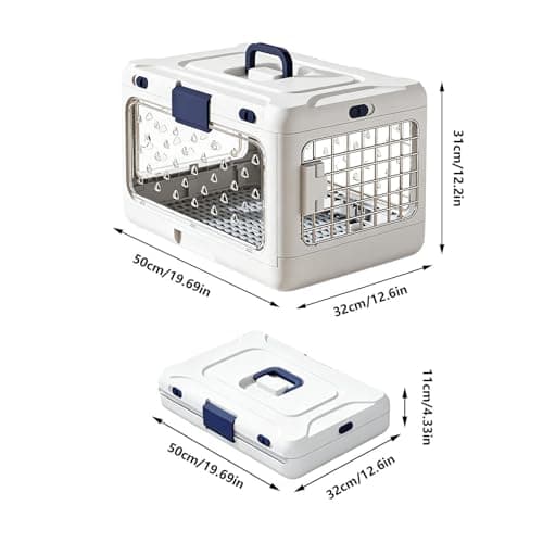 Cat Carrier,Hard-Sided Portable Foldable - Cat Travel Kennel | for Kitten Puppy Outings Camping Cycling Outdoor Walking Road Trip Hiking — view 5