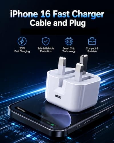 iPhone 17 16 15 Fast Charger, 20W iPhone Charger Fast Charge 2M iPhone USBC Fast Charger Cable and Plug USB C Charger with USB C Charger Cable for iPhone 17/16/15 Pro Max/15 Pro,iPad Pro, Mini — view 4