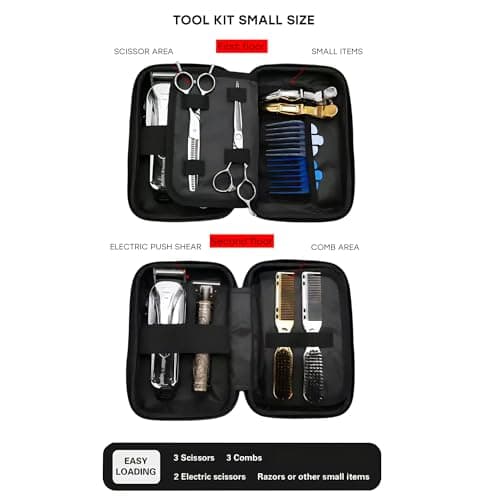 Eson Barber Tools Carry Case - Authentic Lockable Large Capacity Hair Dressing Kit Carry Case - Premium Barber Backpack for Professionals-Secure Hairdresser Tool Storage for Travel (Black) — view 5
