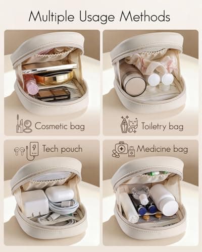 VLANDO Small Makeup Bag with Slip-in Pockets, Travel Essential for Handbags — view 3