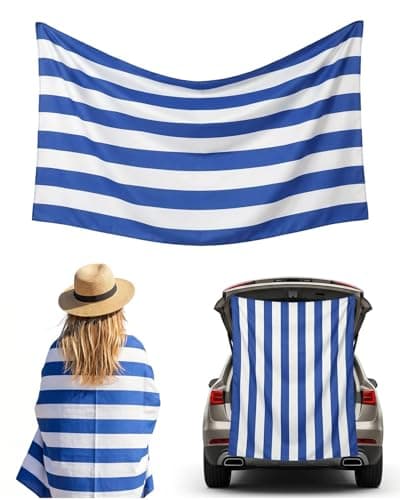 Evolpor Magnetic Beach Towel Extra Large 200 × 90 cm, Wearable Microfibre Towel for Adults with Hidden Magnets, Quick Dry Sand Free Changing Towel for Sun Lounger, Swim & Travel