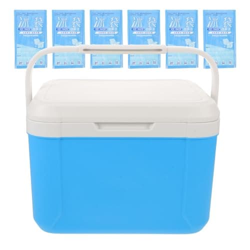 Healvian Portable Insulated Ice Box Cooler 5.5l Lightweight Pu Material Outdoor Cooling Box with Ice Pack for Camping, Fishing, Road Trips and Picnics