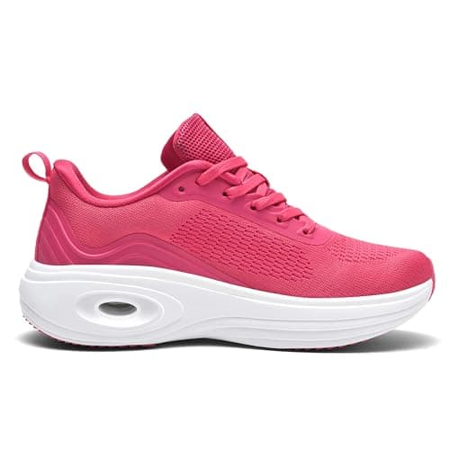 Womens Trainers Lightweight Running Shoes Ladies Mesh Breathable Cushioned Walking Sneakers for Athletic Sports Tennis Jogging Gym Outdoor,Rose Pink,3.5UK/36EU — view 6