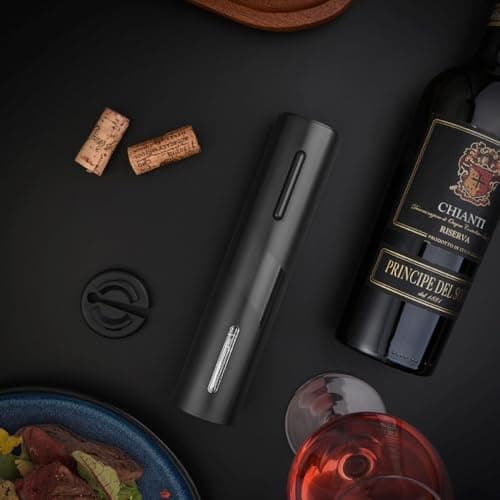MAGDEN Electric Wine Opener, Rechargeable Wine Bottle Opener, Cordless Automatic Corkscrew with Foil Cutter, USB Charging Cable, LED Light Indicator, Gift for Wine Lovers, Black — view 5
