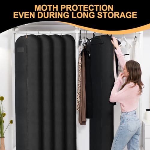 Vicloon 2PCS Garment Bags, Clothes Cover Bags Set Waterproof Dustproof With Zipper, Long Garment Bags Dress Covers for Women Breathable Protector for Clothes/Shirts/Gowns/Dresses 60 * 180cm — view 6