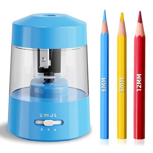 ZMOL Electric Pencil Sharpener for 6-12mm Jumbo Colored & No.2 Pencils Blue