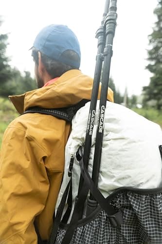 Cascade Mountain Tech Trekking Poles - Ultralight 2 Piece Carbon Fiber Walking or Hiking Sticks with Quick Adjustable Locks (Set of 2), Black — view 2
