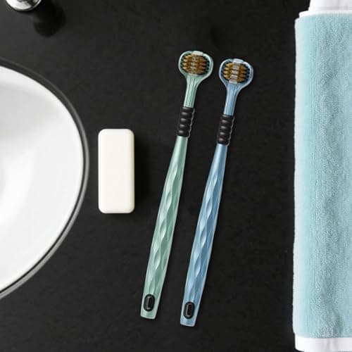 Three Sided Toothbrush | Efficient 3 Sided Toothbrush 360 Degree,Travel-Friendly Bristle Daily Cleaning Brushing Tool for Kids Toddler Adult at Home Bathroom — view 3