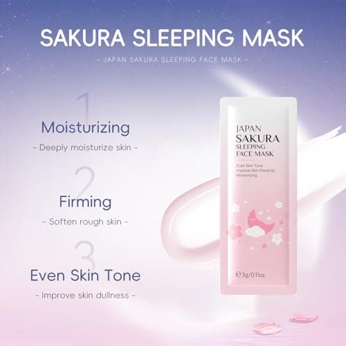 Skin Care Sets & Kits For Women Gifts, Sakura Pamper Gifts for Women, Travel Skincare Set for Brightening - Cleanser, Serum, Cream, Eye Serum, Face & Mud & Sleep Mask*2, Brush, Headband — view 6