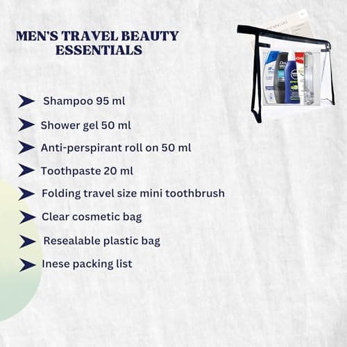 Travel Toiletries Set for Men – Mini Travel Toiletry Kit with TSA Approved Liquids – Airport Friendly Men’s Travel Essentials for Holiday, Business, Overnight Stay — view 2