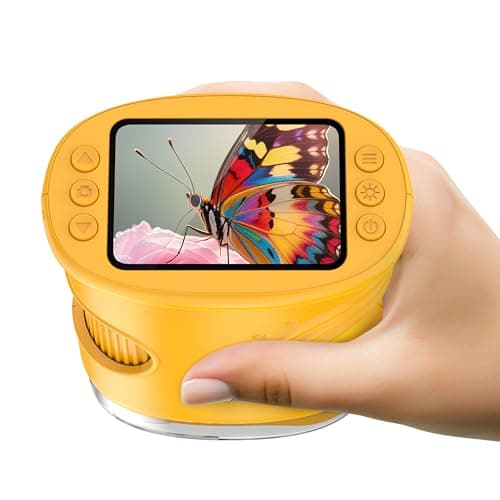 4K Kids' Microscopes, Portable Mini Pocket 1000X Handheld Microscope