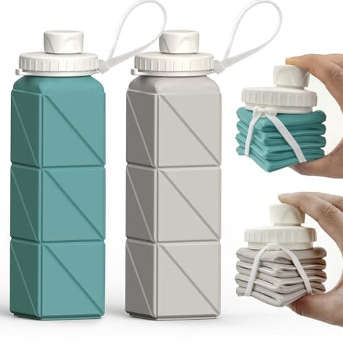 BEAUTAIL Collapsible Water Bottle 610 mL, Silicone Travel Water Bottle