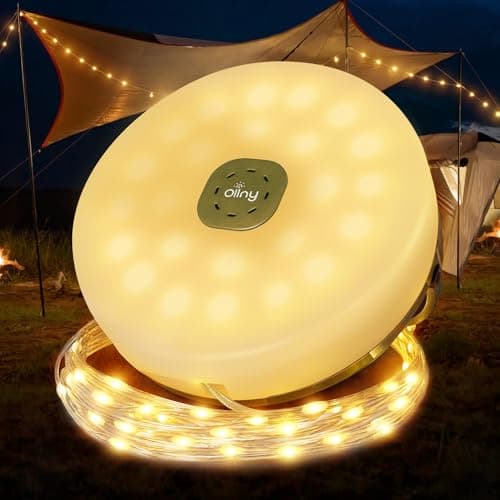 Ollny Camping String Lights 10M 100 LEDs, 2 in 1 Rechargeable Fairy Light