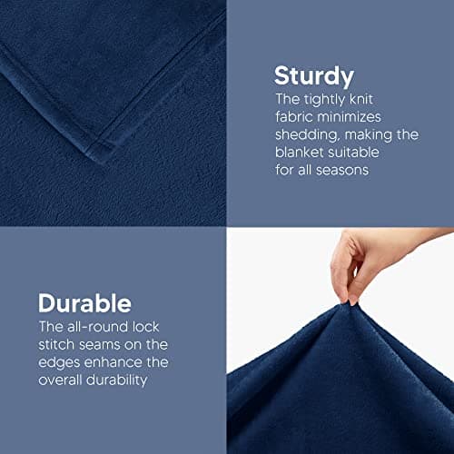 Utopia Bedding Ultra Soft Fleece Throw Blanket (127x152cm- Navy) — view 5