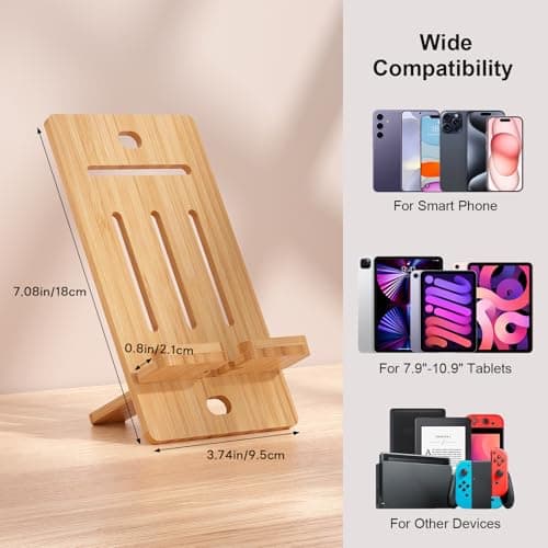 Pezin & Hulin Bamboo Cell Phone Stand,Slim Version-Natural Bamboo — view 4