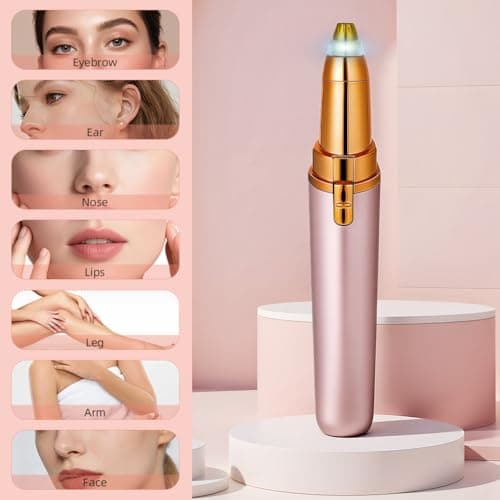 AYBUY Eyebrow Trimmer for Women, Rechargeable Eyebrow Shaper, Rose Gold — view 6