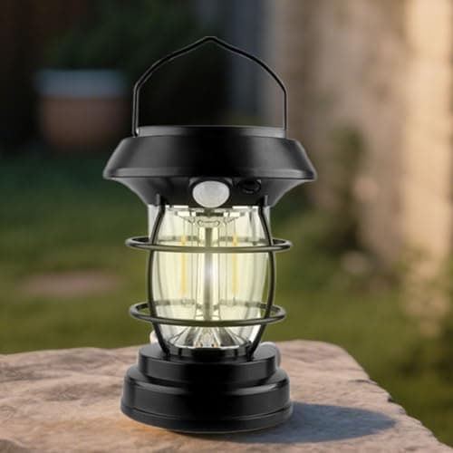 Weqizuerqi Solar Powered Lantern,Waterproof Portable Ambient Lighting | Rechargeable Camping Lantern Tent Lights - for Indoor Home Tent Porch Balcony Backpacking Power Outages — view 3