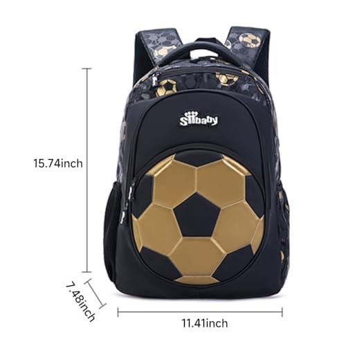 Kids Football School Backpack for Boys & Teens, Lightweight Water Resistant — view 3