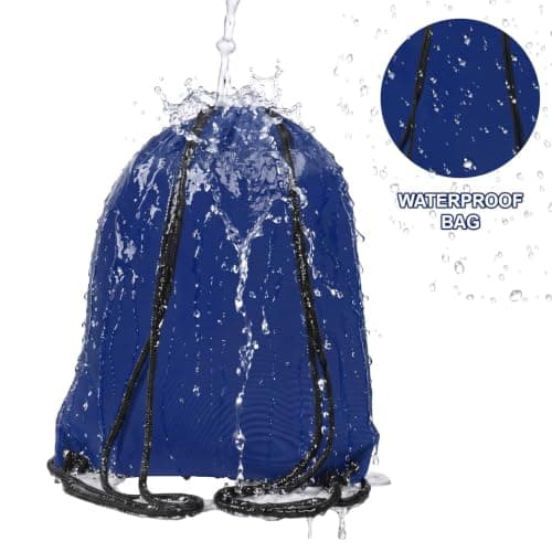 WESTWOOD FOX Drawstring Gym Bag String Bags Gym Sack Backpack PE Bags for Women Men Trainer Swimming Bag Travel Beach School Holidays Suitable for Sports,kids,Boys,Girls (Jet Blue) — view 5