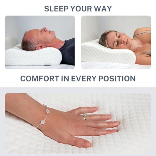 Sleeporium® Memory Foam Neck Pillow | Medium Firmness, Ergonomic Support Pillow for Side and Back Sleepers with Washable Bamboo Cover - UK Brand — view 6