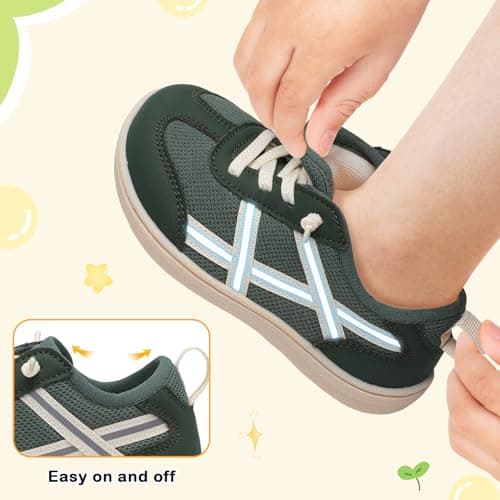 JOINFREE Toddler Kids Shoes Wide Toe Zero Drop Shoes Dark Green — view 4
