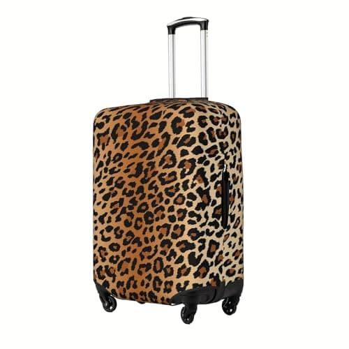 Richugui Brown and Black Leopard Pattern Luggage Cover Elastic Washable Stretch Suitcase Protector Anti-Scratch Cover for Kid and Adult, S (18-21 inch) — view 2