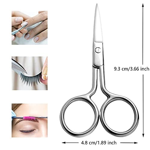 Stainless Steel Facial Hair Scissors - Small Straight Tip Scissors for Eyebrows, Nose, Moustache, Beard & Eyelash — view 3