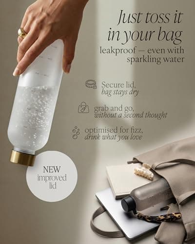 MAMEIDO Water Bottle with Time Markings 1.5 L (Ivory Beige Gold) — view 2